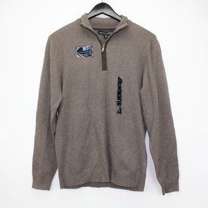 NWT Tricots St Raphael Brown Mock 1/4 Zip Sweater